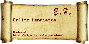 Erlitz Henrietta névjegykártya