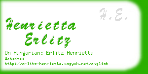henrietta erlitz business card